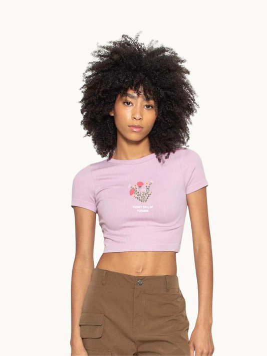 Pocket Full Of Flowers - Cropped Tee