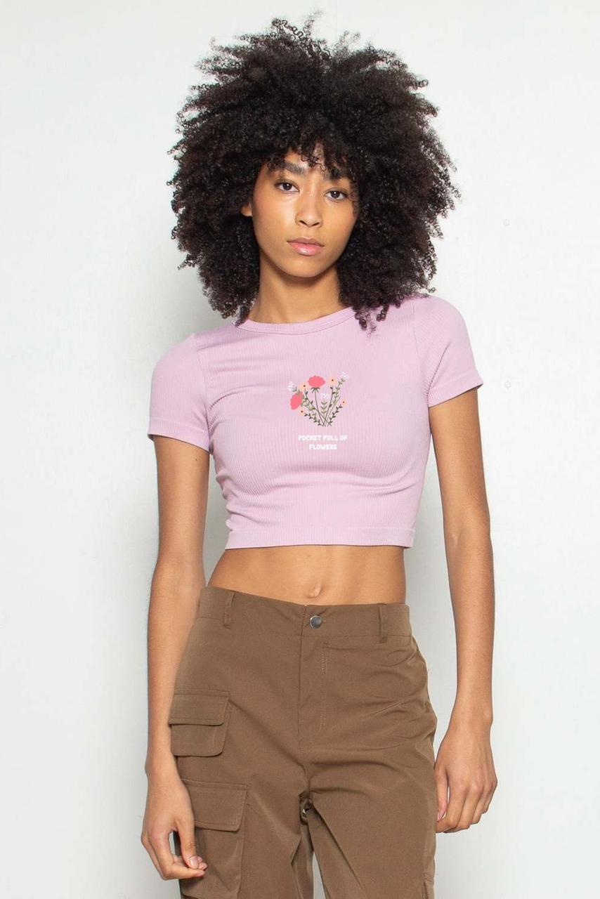 Pocket Full Of Flowers - Cropped Tee